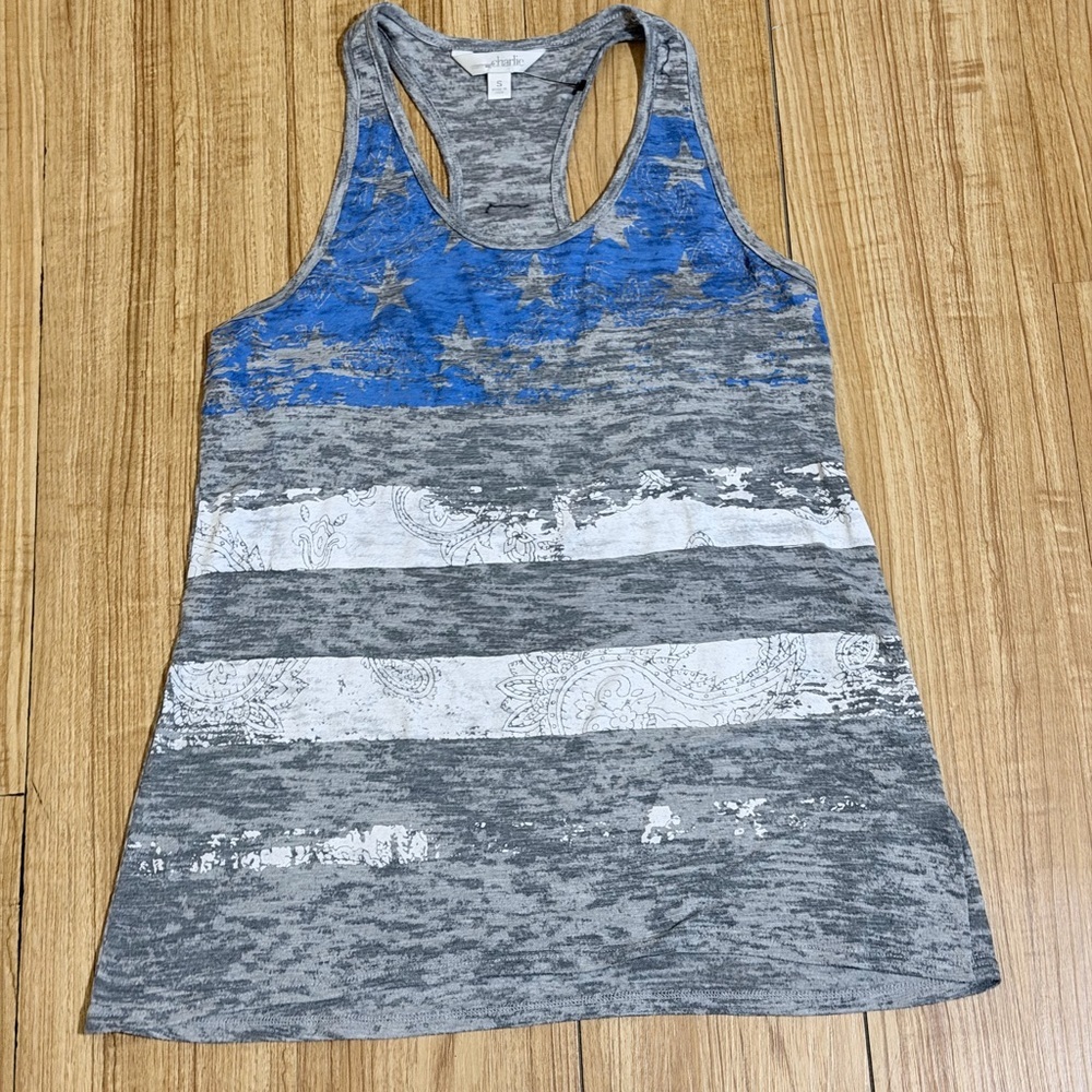 Charlies Blue and Gray Women's Tank Top - Picture 2 of 9